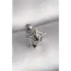 316L Çelik Gümüş Renk Siyah Zirkon Taş Detay Örümcek Ağ Model Tragus Piercing