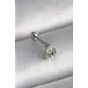 316L Çelik Gümüş Renk Üçgen Zirkon Taşlı Tragus Piercing
