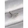 316L Çelik Gümüş Renk Zirkon Taşlı Dal Tragus Piercing