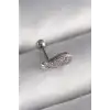 316L Çelik Gümüş Renk Zirkon Taşlı Kanat Tragus Piercing