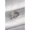 316L Çelik Gümüş Renk Zirkon Taşlı Kelebek Model Tragus Piercing