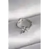 316L Çelik Gümüş Renk Zirkon Taşlı Kelebek Model Tragus Piercing