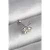 316L Çelik Gümüş Renk Zirkon Taşlı Kelebek Tragus Piercing