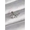 316L Çelik Gümüş Renk Zirkon Taşlı Tragus Piercing