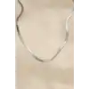 316L Çelik Silver Renk 45 cm İtalyan Zincir Model Kadın Kolye