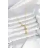 316L Çelik Yıldız Model Gold Renk Zirkon Taşlı Kadın Kolye