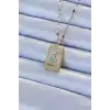 316L Çelik Zincir Altın Renk Mavi Mineli Tarot Kolye