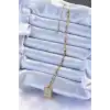 316L Çelik Zincir Altın Renk Mavi Mineli Tarot Kolye