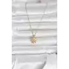 316L Çelik Zincir Gold Renk Pembe Papatya Model Kadın Kolye