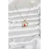 316L Çelik Zincir Gold Zirkon Taşlı Yılbaşı Tema Kadın Kolye