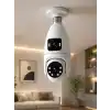 360° Ev İzleme Wi-Fi Çift Lens Akıllı Ampul Kamera