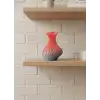 3d Dalga Desenli Kalp Formlu Dekoratif Vazo Pembe 15 Cm