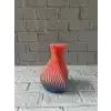 3d Dalga Desenli Kalp Formlu Dekoratif Vazo Pembe 15 Cm