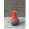 3d Dalga Desenli Kalp Formlu Dekoratif Vazo Pembe 15 Cm