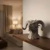 3d Ejderha Başı Heykeli Koleksiyonluk Dekoratif Figür 22x17 Cm