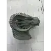 3D Ejderha Başı Heykeli Koleksiyonluk Dekoratif Figür 22x17 cm