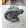 3D Ejderha Başı Heykeli Koleksiyonluk Dekoratif Figür 22x17 cm