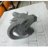 3D Ejderha Başı Heykeli Koleksiyonluk Dekoratif Figür 22x17 cm