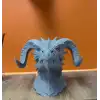 3D Ejderha Başı Heykeli Koleksiyonluk Dekoratif Figür 22x17 cm
