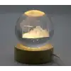 3D İstanbul Temalı Kristal Cam Küre Led Lamba Model 1