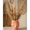 3D Özel Baskı Turuncu Çiçekli Dekoratif Vazo Salon Ofis Dekoru
