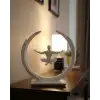 3D Zen Heykeli Ay Formlu Meditasyon Yapan İnsan Figürü Dekor