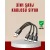 3’ü 1 Arada Hızlı Şarj Kablosu – iOS Android Type-C Uyumlu