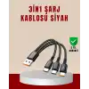 3’ü 1 Arada Hızlı Şarj Kablosu – iOS Android Type-C Uyumlu