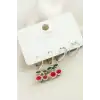 4 Adet Kiraz Mineli Halka Küpe