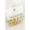 4 Adet Oval Halka Küpe
