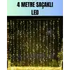 4 Metre Yılbaşı Şelale Led Perde Işık Ev Bahçe Dekor