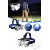 5 Led Far Şarj Edilebilir Güçlü Kafa Lambası Kamp Lambası 4 Modlu
