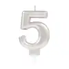 5 Rakam Mum Gümüş Renk Bx40