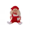 5214 60 CM TRİKOLU TULUMLU SAÇLI BÜYÜK BEBEK
