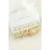 6 Adet Düz Trend Halka Küpe 1,5-2-2,5 cm
