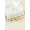 6 Adet Ezme Trend Halka Küpe 1,5-2-2,5 cm
