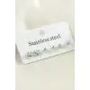 6 Adet Love Yazılı Kalp Taşlı Çelik Küpe