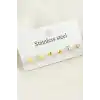 6 Adet Yıldız Taşlı Çelik Küpe