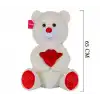 65 Cm Kalpli Ekru  Sevimli Ayıcık Peluş