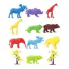 669 Toy Play 12 Parça Renkli Mini Vahşi Hayvanlar Figür Seti 4-6 cm