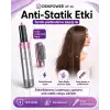 Anti Statik Etkili 5 Başlıklı Saç Şekillendirici Sıcak Hava Fırçası ve Maşa Seti