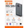 Çok Girişli 10000 mAh Powerbank 22.5W Hızlı Şarj Destekli Mobil Batarya