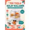 Tek Tuşla Kullanılan Şeffaf Kapaklı Bakliyat Saklama Kabı 6 Bölmeli Döner Hazneli