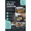 Mutfak Düzenleyici 6 Bölmeli Döner Bakliyat Kutusu Şeffaf Kapaklı Pratik Kullanım