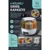 Mutfak Düzenleyici 6 Bölmeli Döner Bakliyat Kutusu Şeffaf Kapaklı Pratik Kullanım