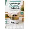 Çok Bölmeli Bakliyat ve Kuru Gıda Saklama Kabı Döner Sistemli Ölçülü Dağıtıcılı
