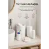 Beyaz Banyo Düzenleyici Set 5 Parça Çöp Kovası Tuvalet Fırçası Sabunluk Fırçalık