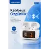 Şarj Durumu Göstergeli Kablosuz Kulak İçi Kulaklık Mikrofonlu Taşınabilir Set