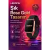 Spor Modlu Kablosuz Şarjlı Akıllı Saat Mesaj Bildirimli Rose Gold Tasarımlı Model