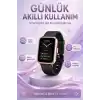 Telefon Uyumlu Rose Gold Akıllı Saat Kablosuz Şarj Destekli Şık Tasarımlı Kullanım